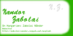 nandor zabolai business card