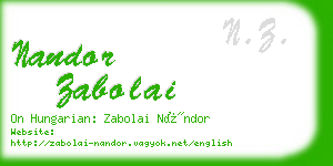 nandor zabolai business card